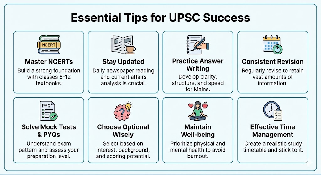 Tips to crack UPSC CSE Exam, infographics
