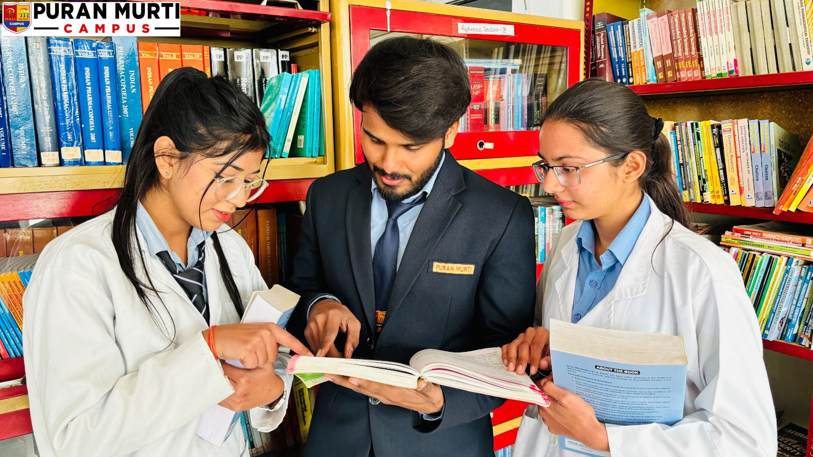 Stack of standard UPSC preparation books at Puran murti college Library