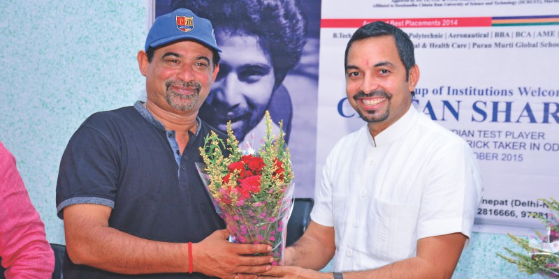 Welcoming Chetan Sharma at Puran Murti campus